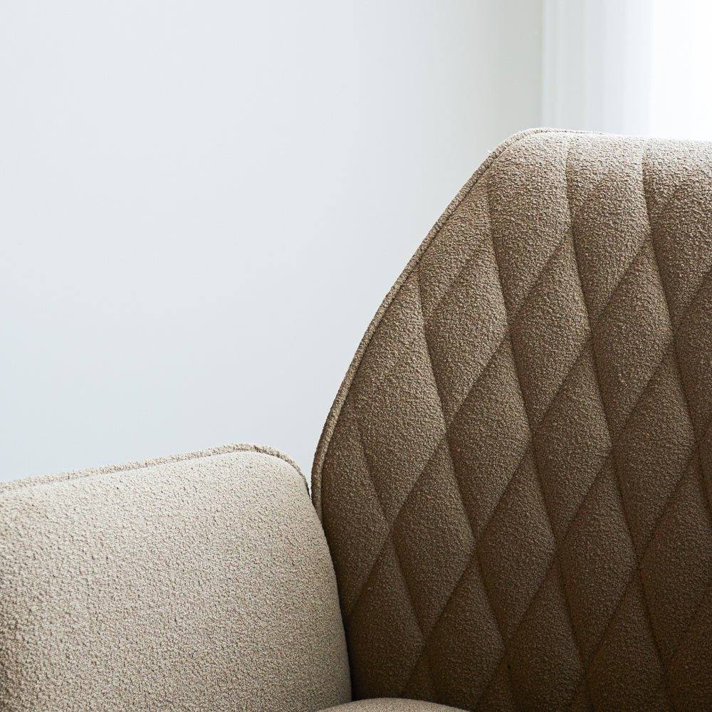 Dining room chair Novan bouclé Dimehouse Taupe LxWxH 67x59x57 Fabric Atmospheric photo detail