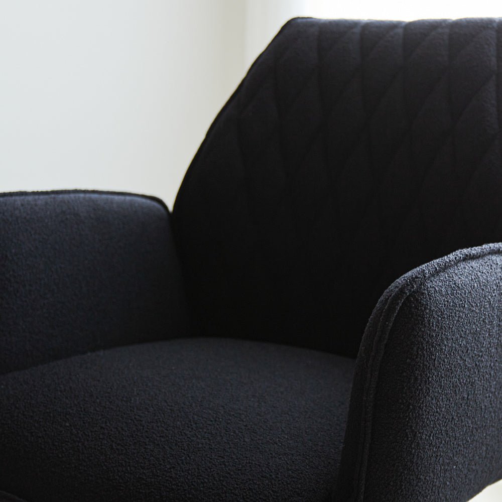 Dining room chair Novan bouclé Dimehouse Black LxWxH 67x59x57 Fabric Atmospheric photo detail