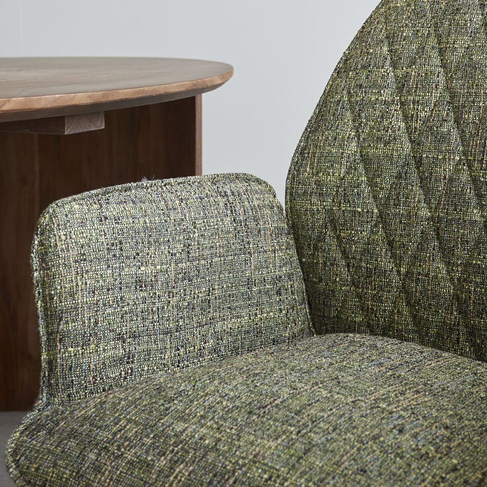 Dining room chair Novan chenille Dimehouse Green LxWxH 71x64x56 Fabric Atmospheric photo detail