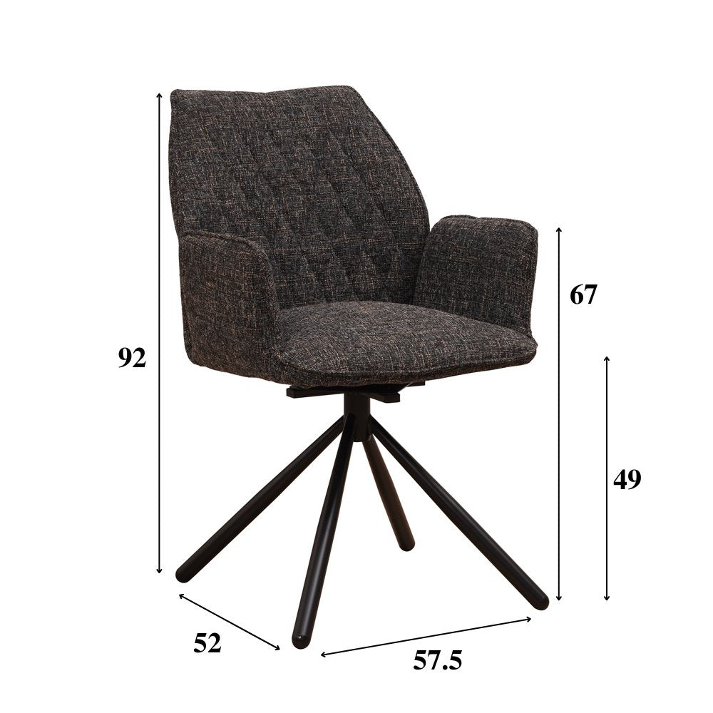 Dining room chair Novan chenille Dimehouse Black LxWxH 71x64x56 Fabric White photo size indication