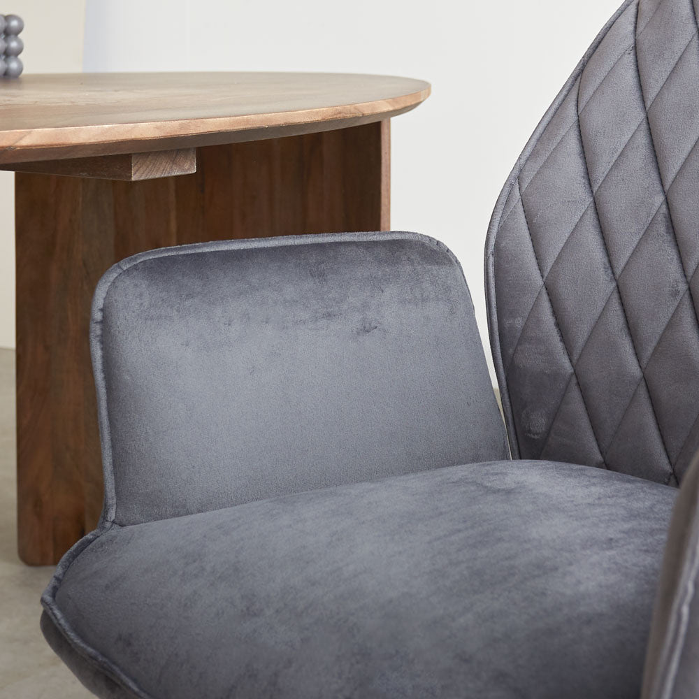 Dining room chair Novan velvet Dimehouse Anthracite LxWxH 71x64x56 Fabric Atmospheric photo detail