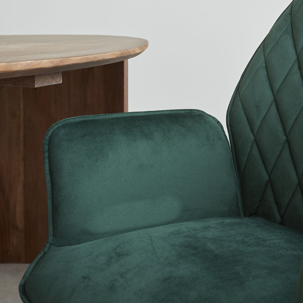 Dining room chair Novan velvet Dimehouse Green LxWxH 71x64x56 Fabric Atmospheric photo detail