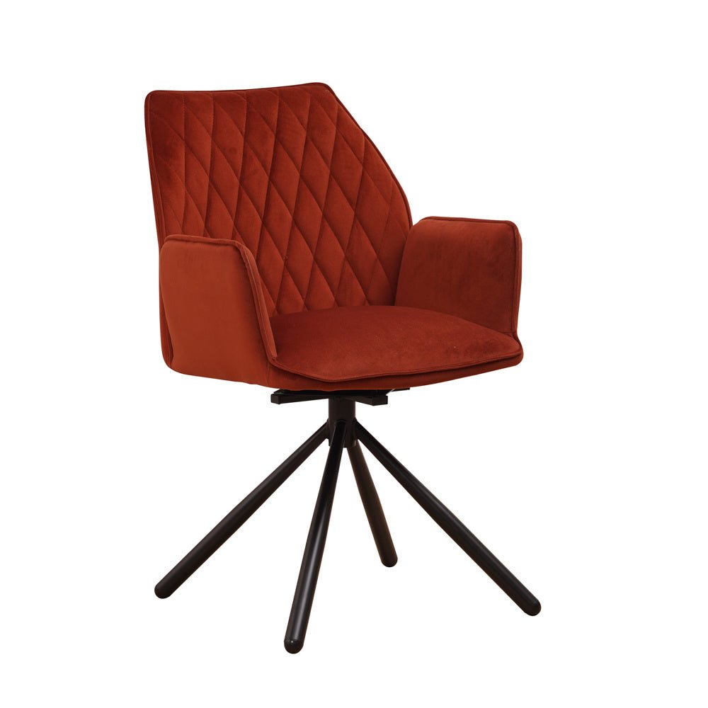 Dining room chair Novan velvet Dimehouse Copper LxWxH 71x64x56 Fabric White photo diagonal front view