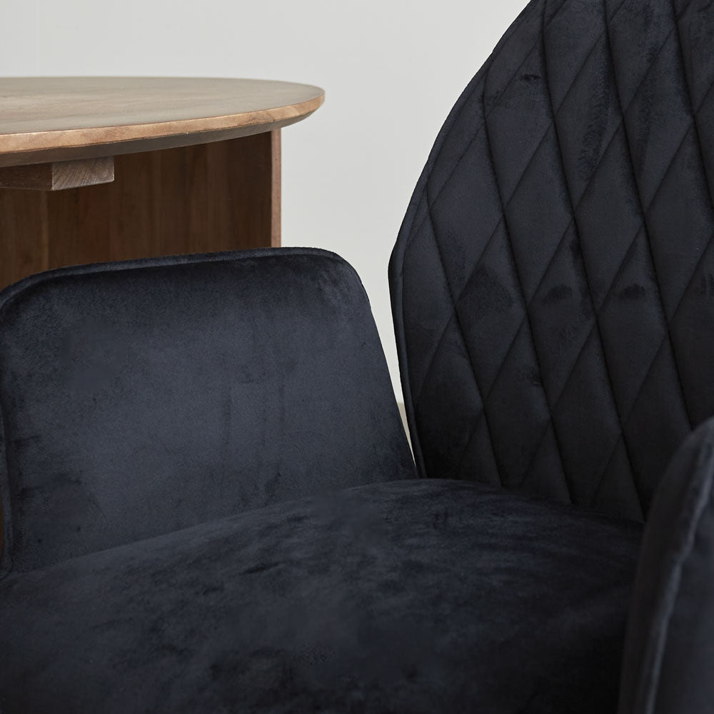 Dining room chair Novan velvet Dimehouse Black LxWxH 71x64x56 Fabric Atmospheric photo detail