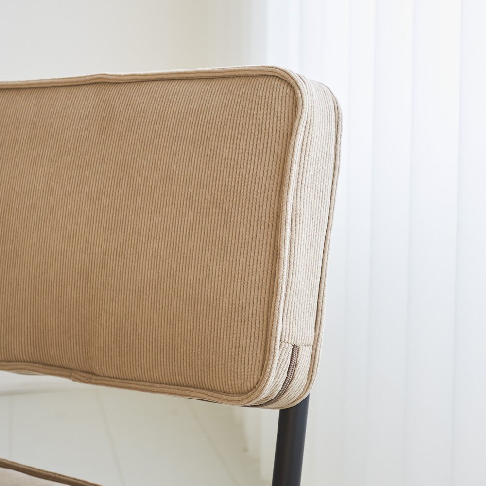 Dining room chair Remo ribbed fabric Dimehouse Brown LxWxH 56x55x51 Rib fabric Atmospheric photo detail