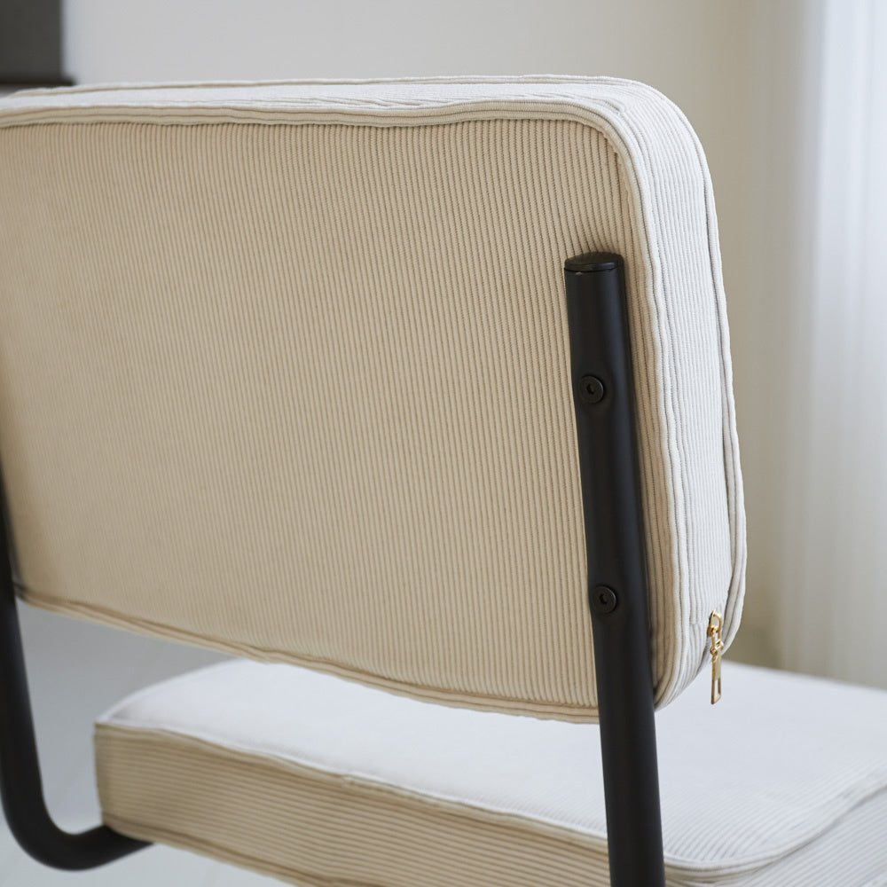 Dining room chair Remo ribbed fabric Dimehouse Beige LxWxH 56x55x52 Rib fabric Detail photo frame