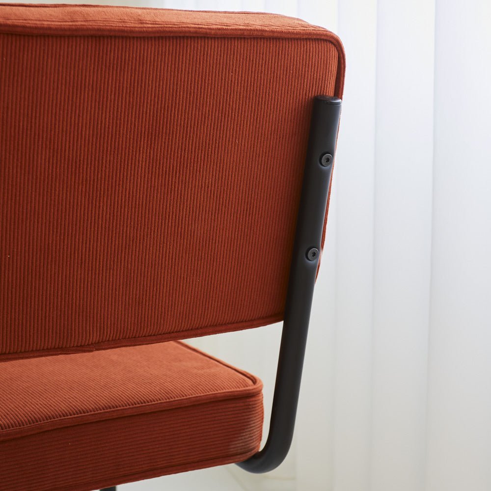 Dining room chair Remo ribbed fabric Dimehouse Rust LxWxH 56x55x52 Rib fabric Atmospheric photo detail