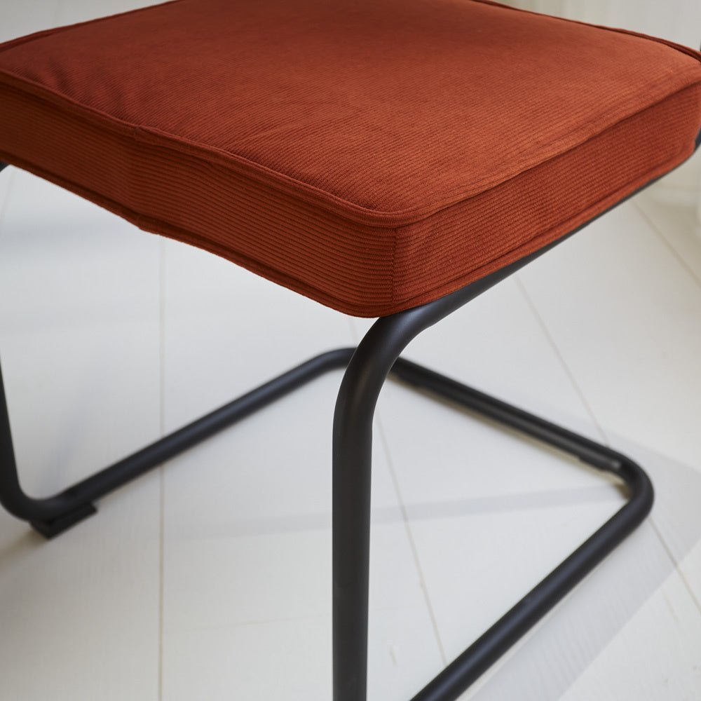 Dining room chair Remo ribbed fabric Dimehouse Rust LxWxH 56x55x52 Rib fabric Atmospheric photo detail