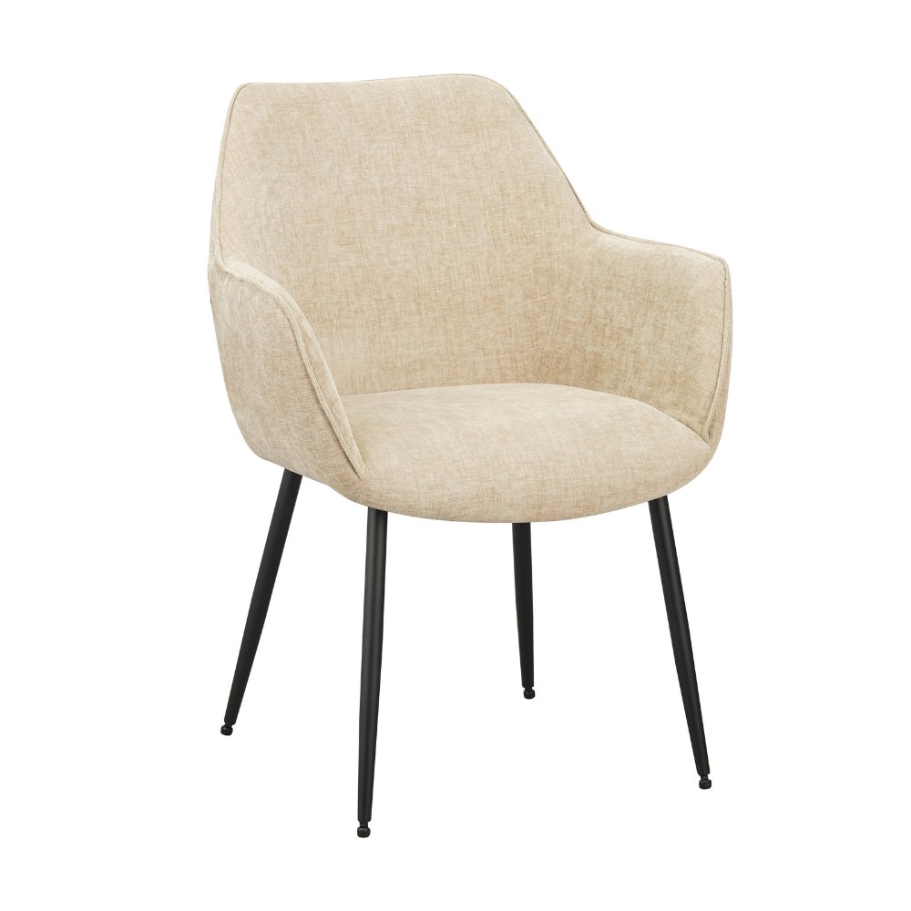 Dining room chair Sev Dimehouse Beige LxWxH 68x62x61 Fabric White photo diagonal front view