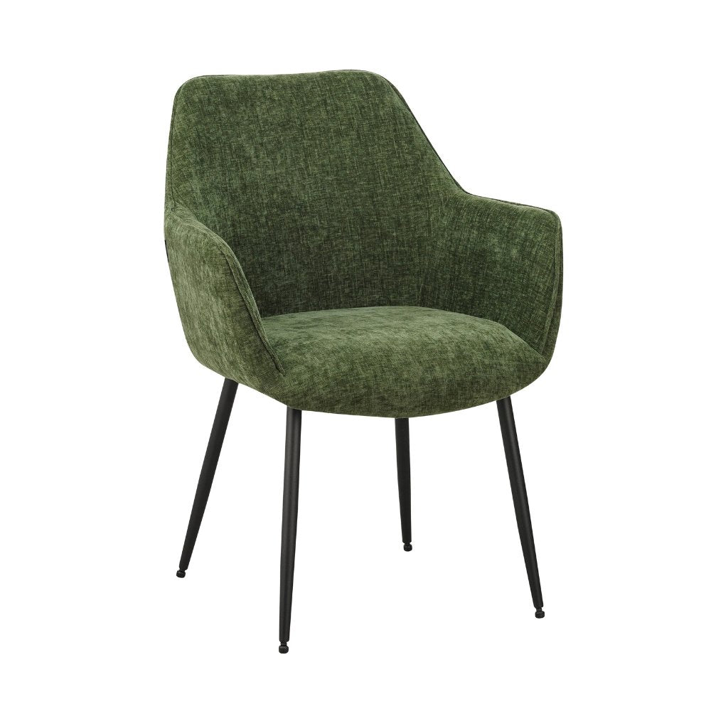 Dining room chair Sev Dimehouse Green LxWxH 68x62x61 Fabric White photo diagonal front view