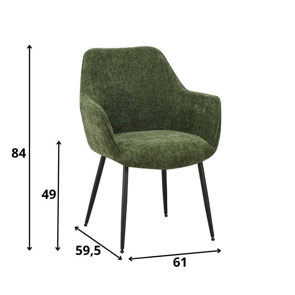 Dining room chair Sev Dimehouse Green LxWxH 68x62x61 Fabric White photo size indication
