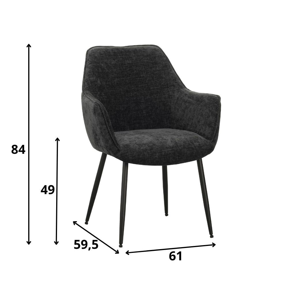 Dining room chair Sev Dimehouse Black LxWxH 68x62x61 Fabric White photo size indication