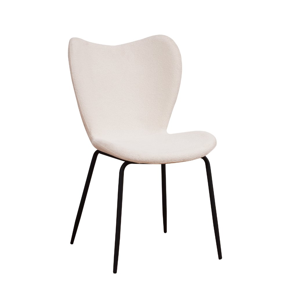 Dining room chair Sia Dimehouse White LxWxH 72x55x51 Fabric White photo diagonal front view