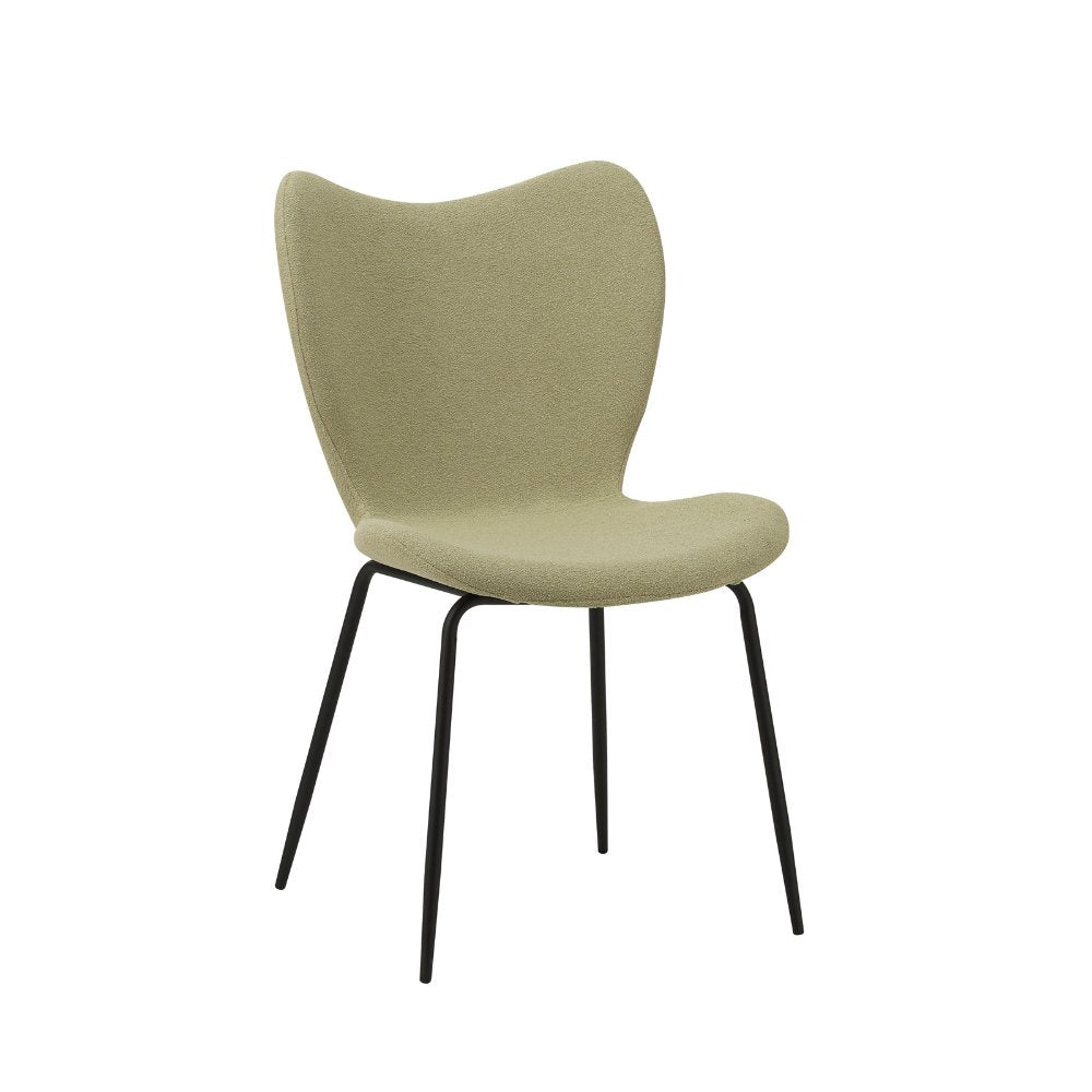 Dining room chair Sia Dimehouse Green LxWxH 72x55x51 Fabric White photo diagonal front view