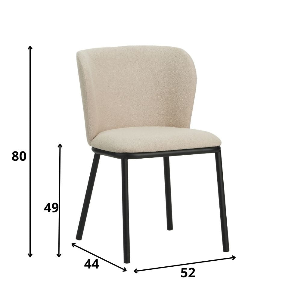 Dining room chair Tess Dimehouse Beige LxWxH 65x62x56 Fabric White photo size indication