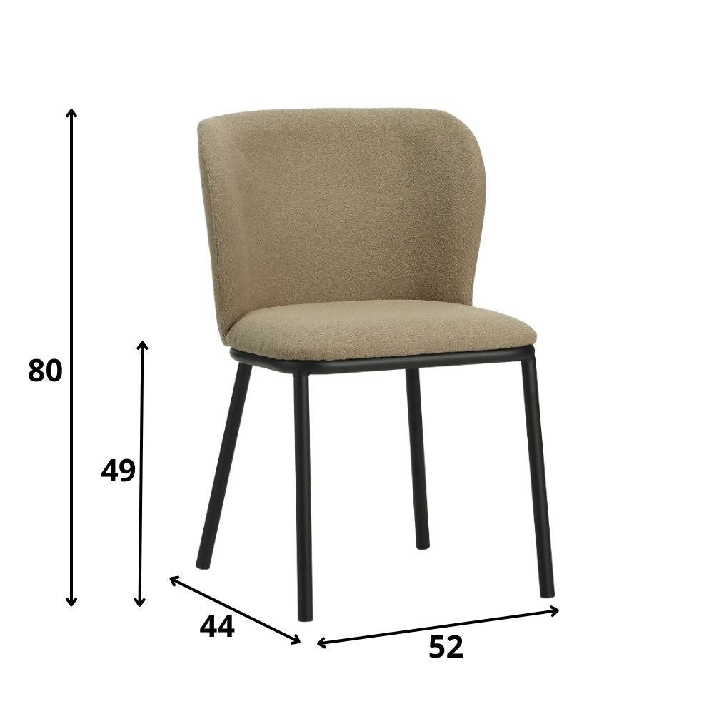 Dining room chair Tess Dimehouse Taupe LxWxH 65x62x56 Fabric White photo size indication