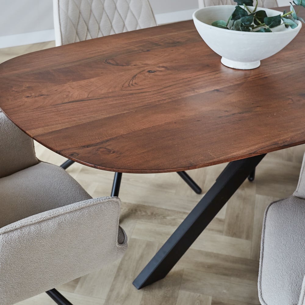 Dining table Paris Dimehouse Brown LxWxH 205x105x8 Acacia wood Atmospheric photo detail