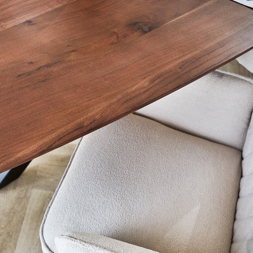 Dining table Paris Dimehouse Brown LxWxH 225x105x8 Acacia wood Atmosphere photo different