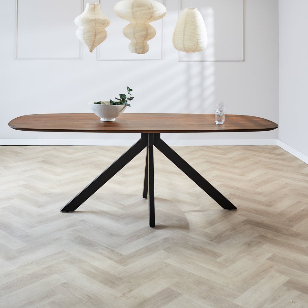 Dining table Paris Dimehouse Brown LxWxH 225x105x8 Acacia wood Atmospheric photo detail