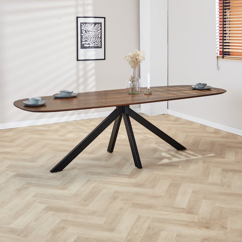 Dining table Paris Dimehouse Brown LxWxH 245x105x8 Acacia wood Atmosphere photo different