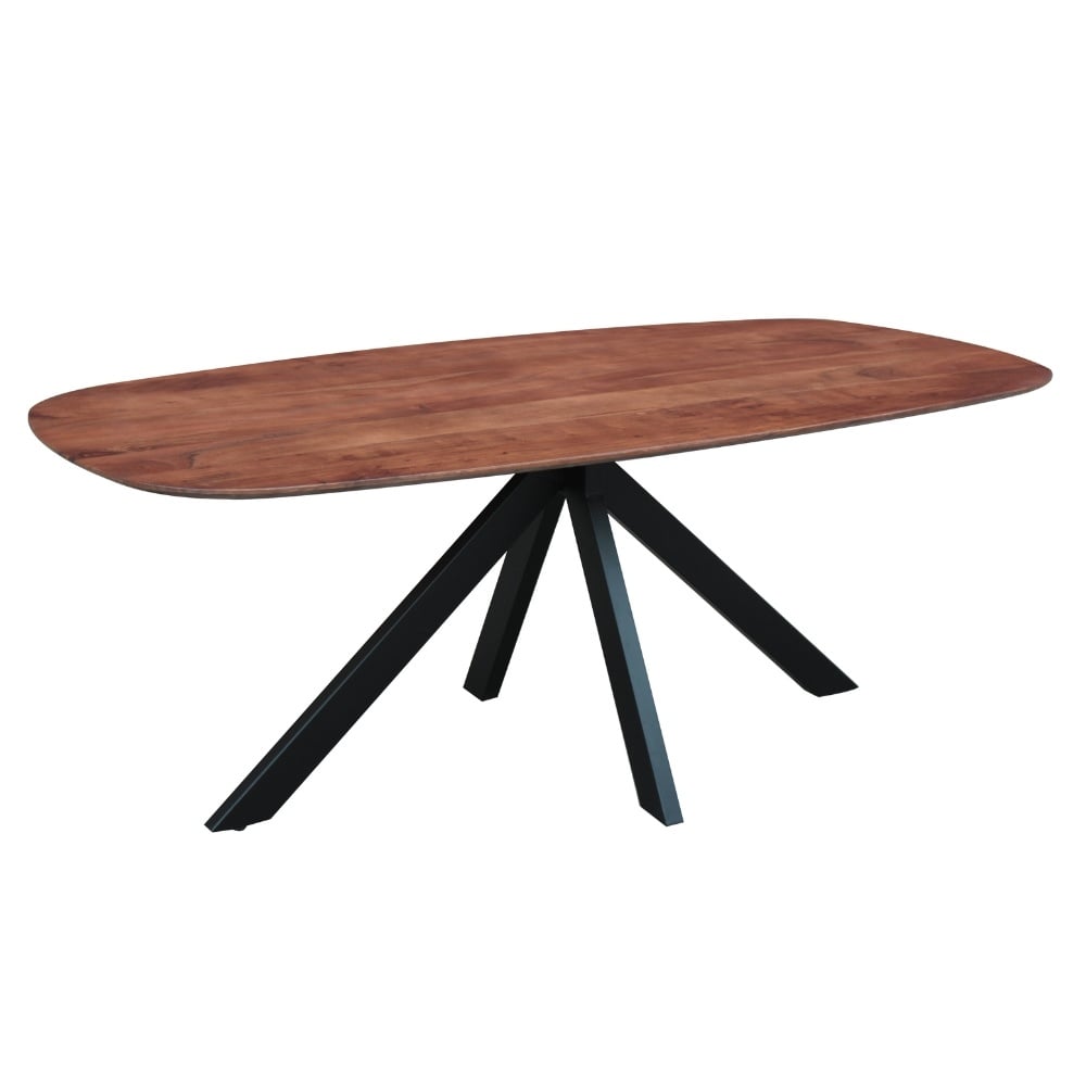 Dining table Paris Dimehouse Brown LxWxH 265x105x8 Acacia wood White photo diagonal front view