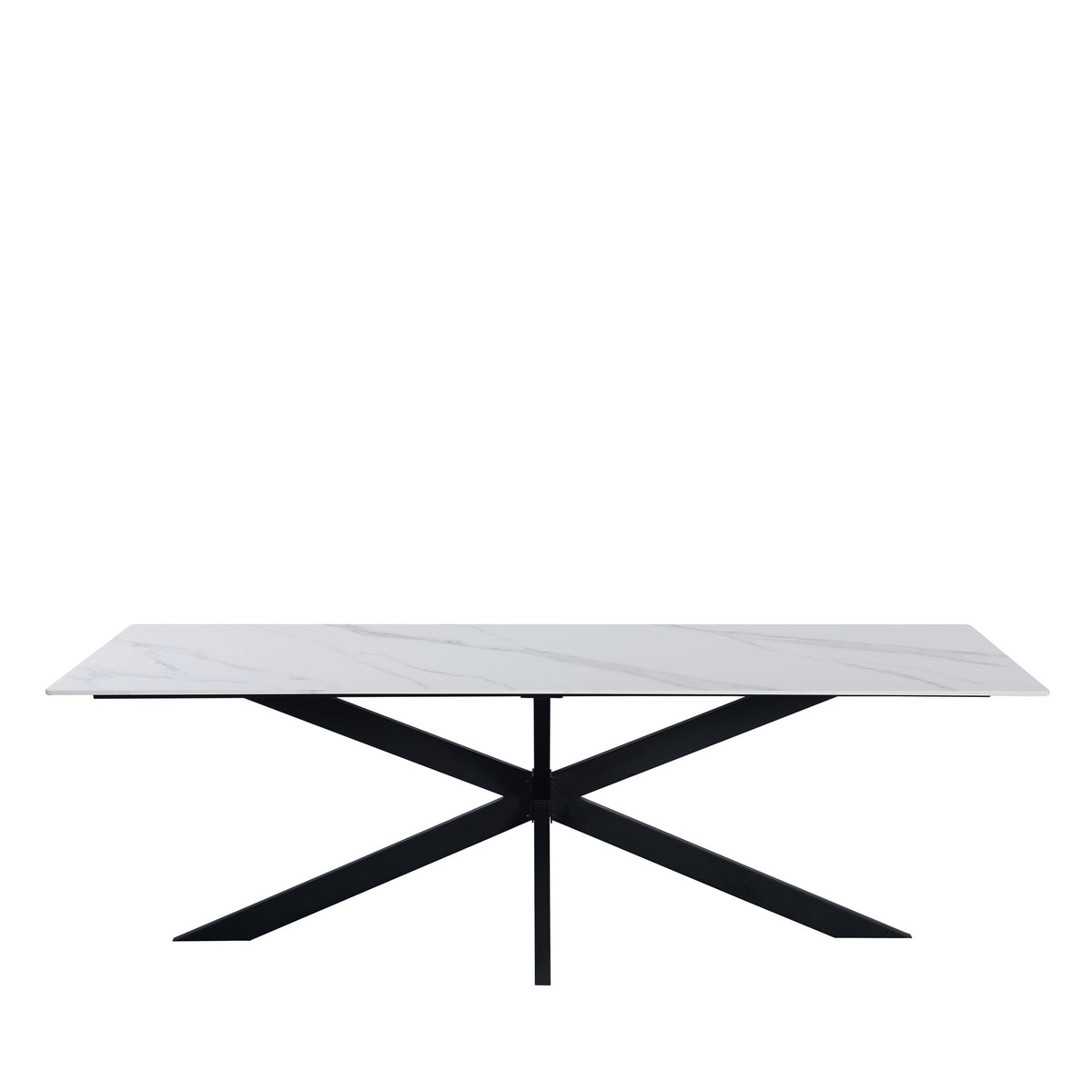 Dining table Edin White Dimehouse White LxWxH 181x102x11 Sintered stone White photo front view