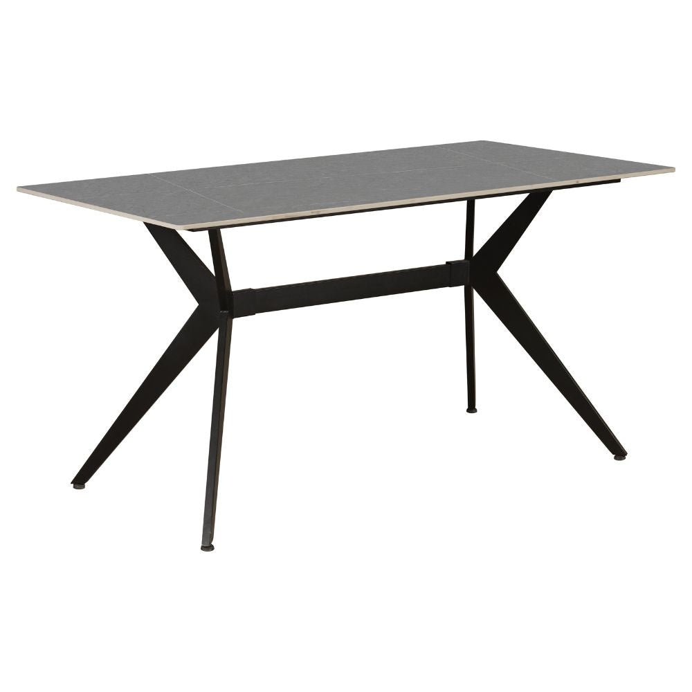 Grace Gray dining table Dimehouse Gray LxWxH 160x94x13 Sintered stone White photo diagonal front view