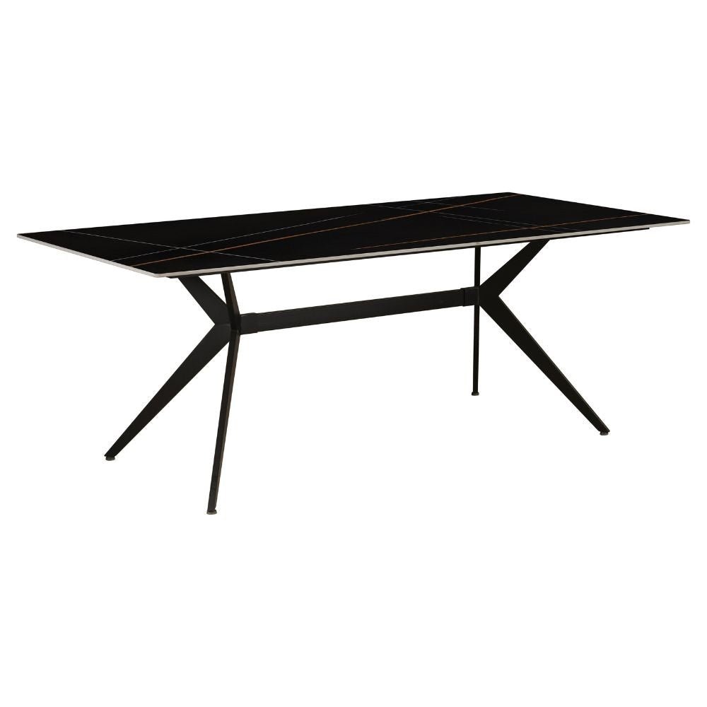 Dining table Grace Black Dimehouse Black LxWxH 215x105x10 Sintered stone Atmospheric photo diagonal front view