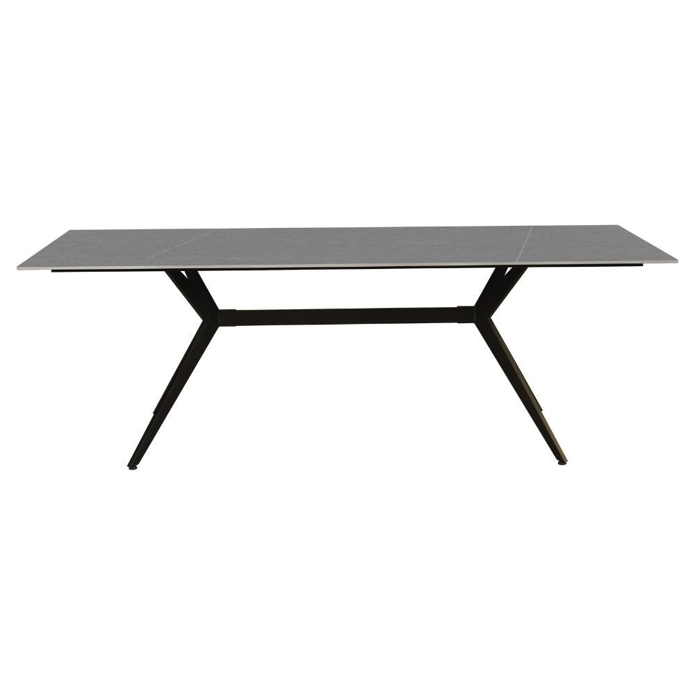 Grace Gray dining table Dimehouse Gray Sintered stone Atmospheric photo diagonal front view