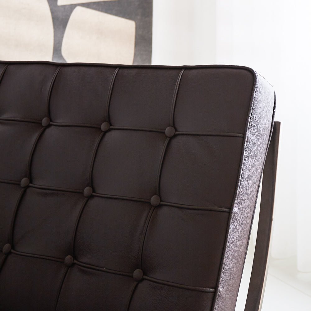 Armchair Expo Dimehouse Brown LxWxH 80x78x78 Cowhide Leather Atmospheric photo detail