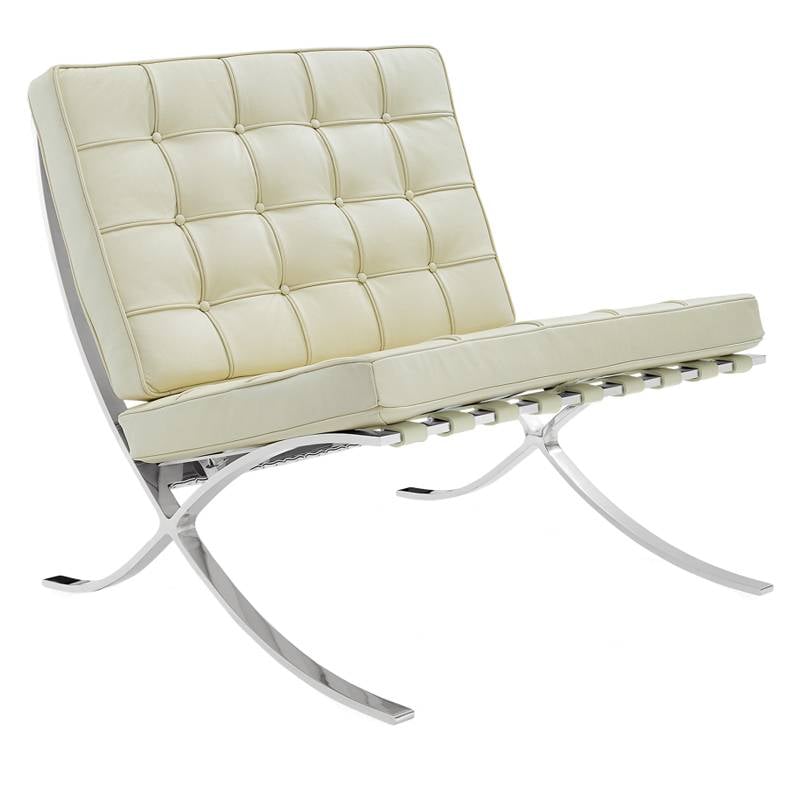 Armchair Expo Dimehouse Cream LxWxH 80x78x78 Cowhide Leather White photo diagonal front view
