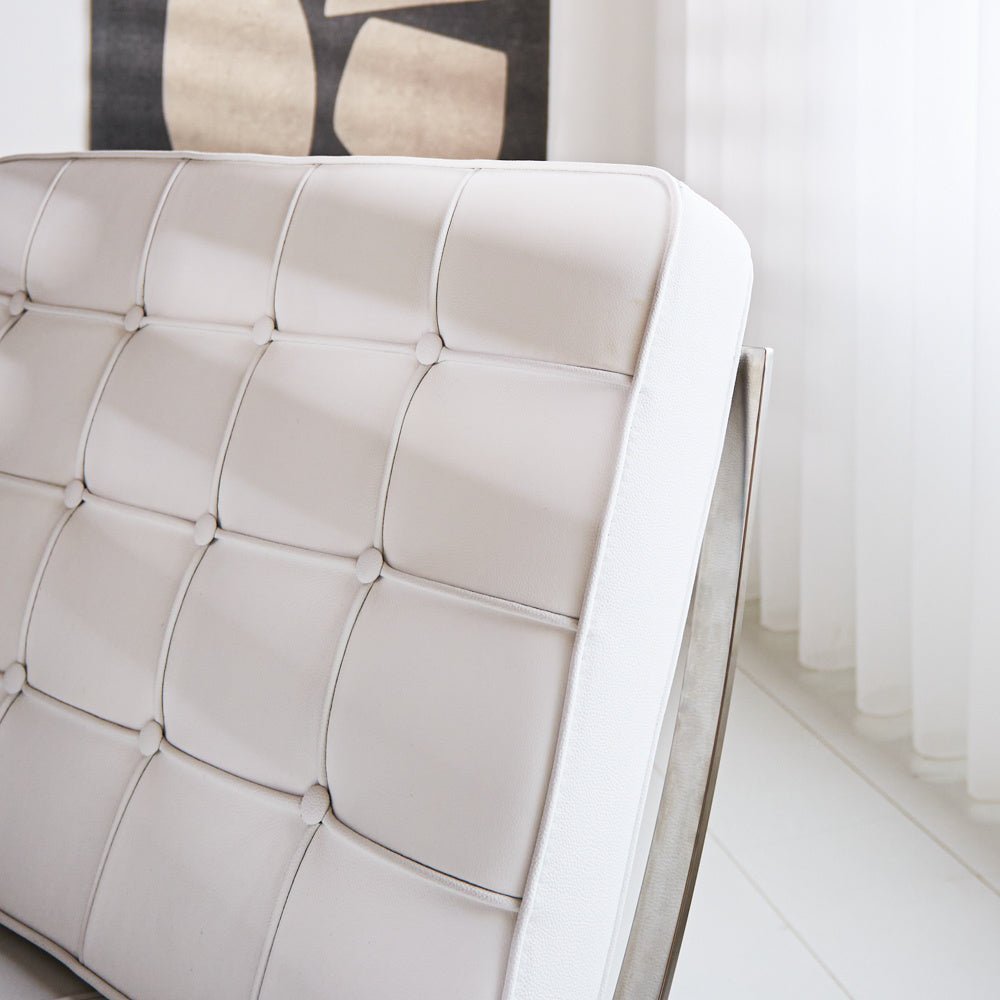 Armchair Expo Dimehouse White LxWxH 80x78x78 Cowhide Leather Atmospheric photo detail