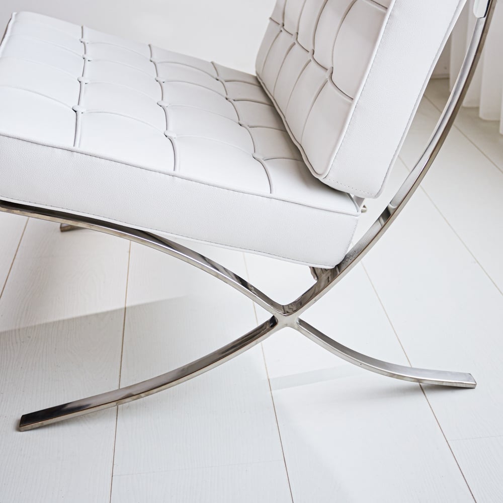 Armchair Expo Dimehouse White LxWxH 80x78x78 Cowhide Leather Atmospheric photo detail