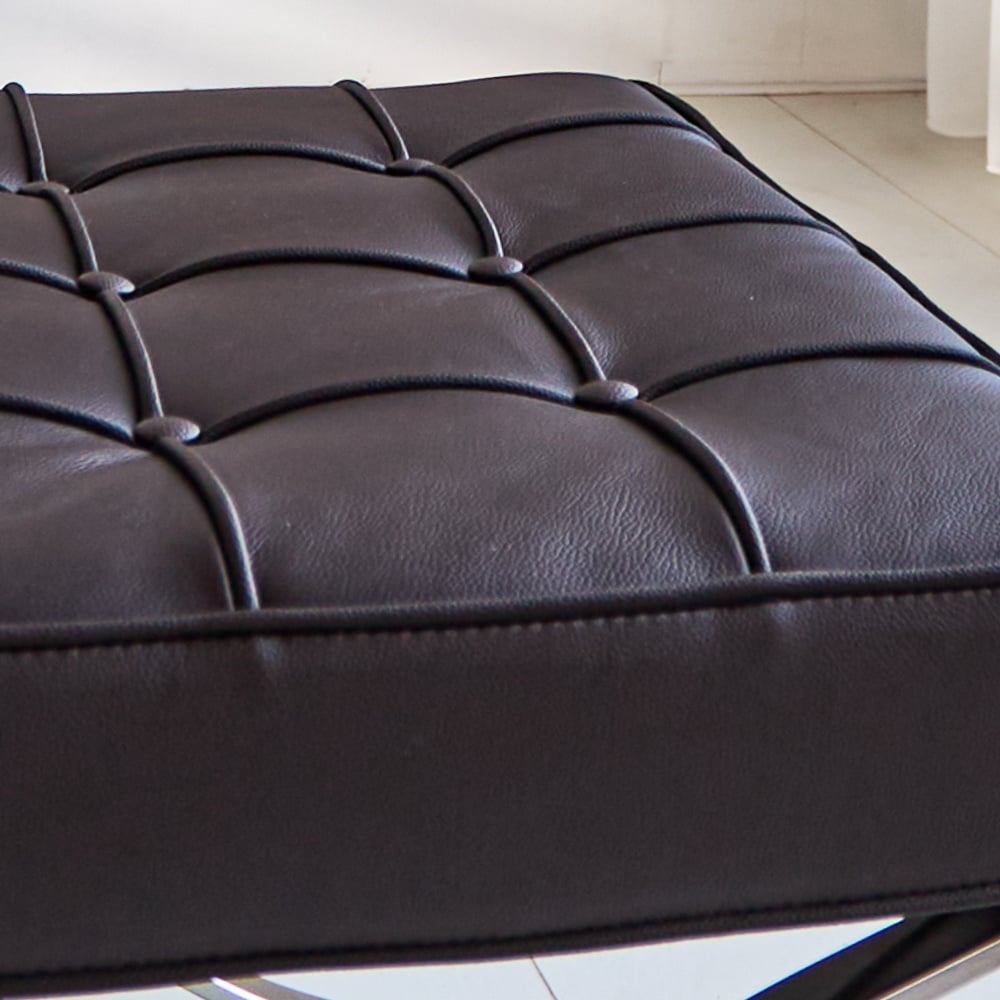 Footstool Expo Premium Dimehouse Black LxWxH 63x62x36 Leather Atmosphere photo color sample