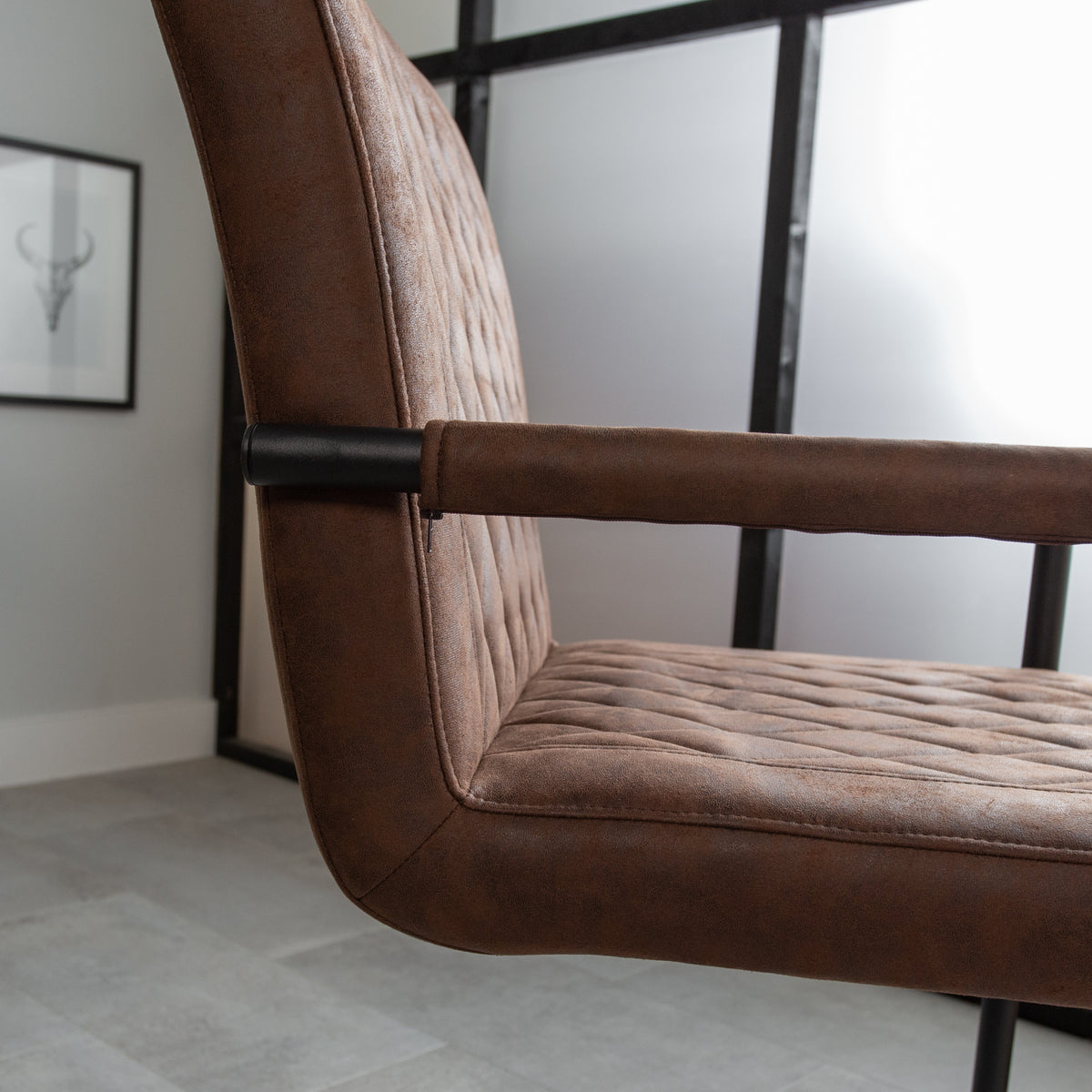 Dining room chair Dean Dimehouse Brown LxWxH 70x58x57 Fabric Atmospheric photo detail