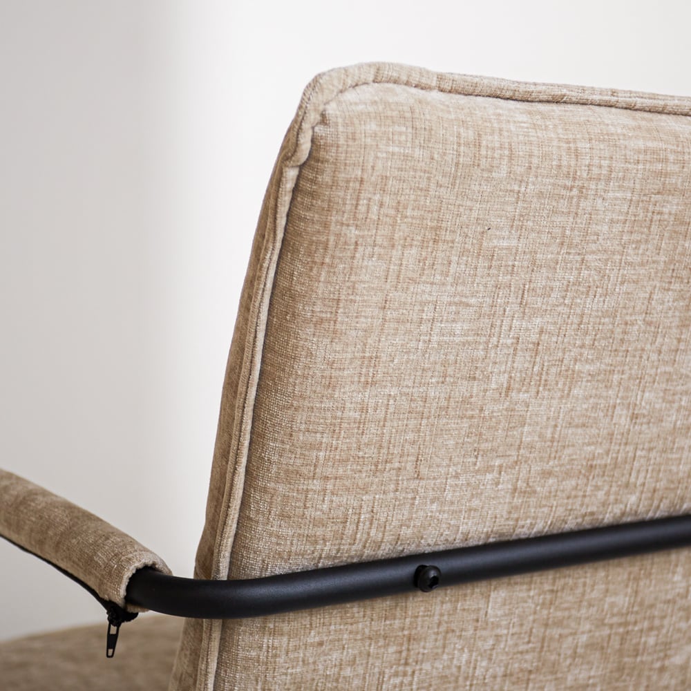 Hailey Chenille armchair Dimehouse Beige LxWxH 66x64x37 Fabric Atmospheric photo detail