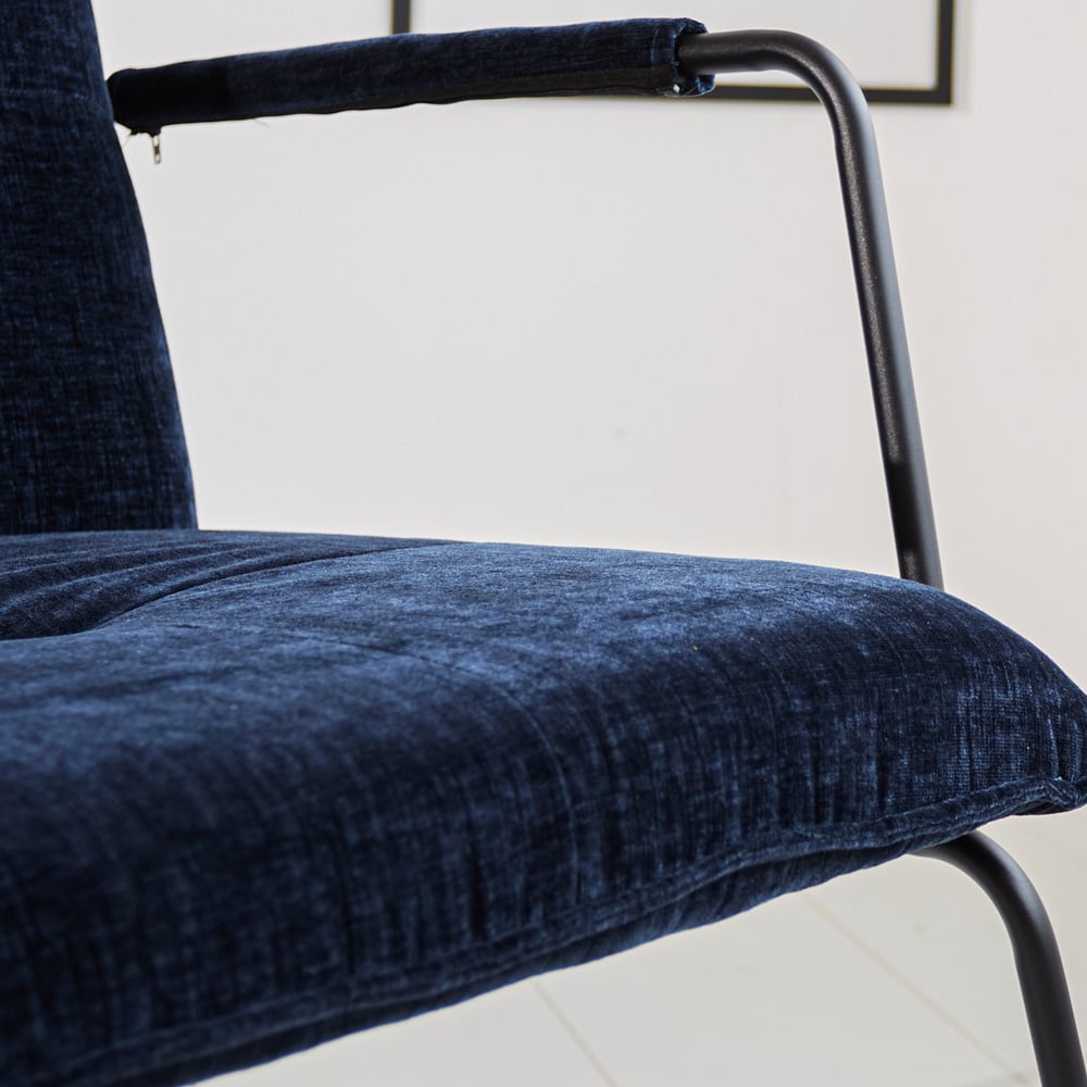 Hailey Chenille armchair Dimehouse Blue LxWxH 66x64x37 Fabric Atmospheric photo detail