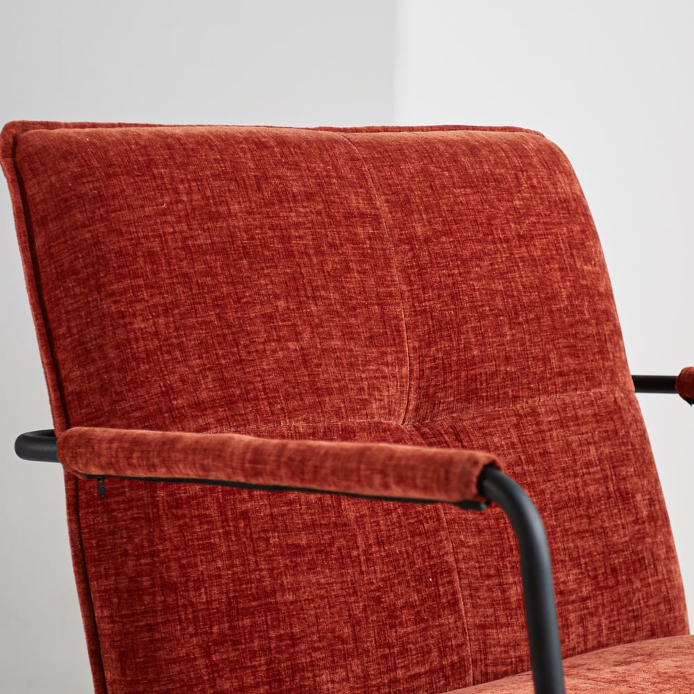 Hailey Chenille armchair Dimehouse Copper LxWxH 66x64x37 Fabric Atmospheric photo detail
