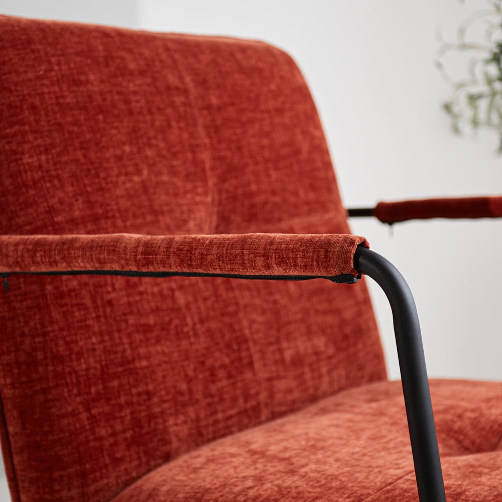 Hailey Chenille armchair Dimehouse Copper LxWxH 66x64x37 Fabric Atmospheric photo detail