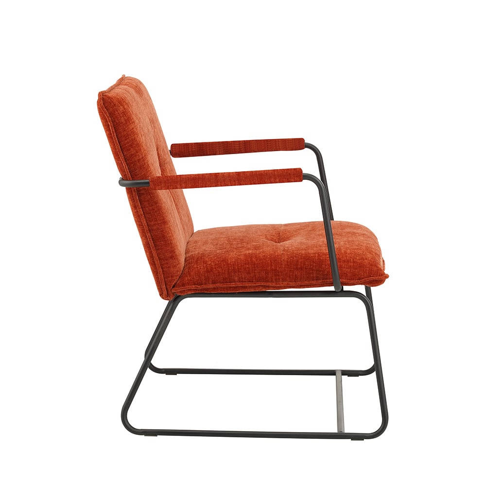 Hailey Chenille armchair Dimehouse Copper LxWxH 66x64x37 Fabric White photo side view