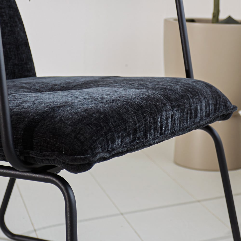 Hailey Chenille armchair Dimehouse Black LxWxH 66x64x37 Fabric Atmospheric photo detail