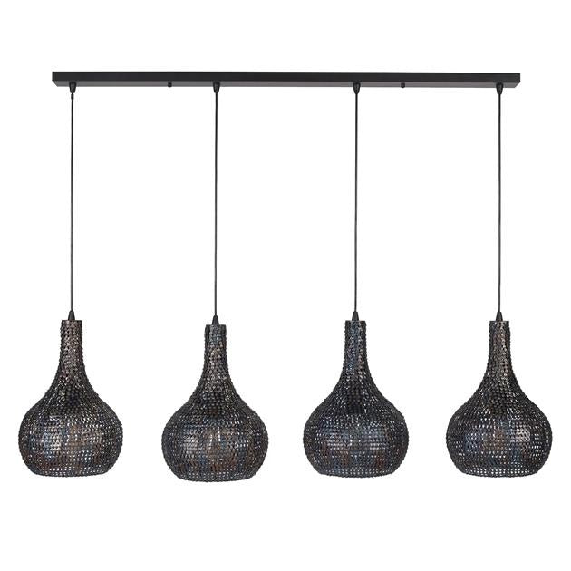Hanging lamp Armoor DH Interior Brown LxWxH 122x46x28 Black brown White photo front view