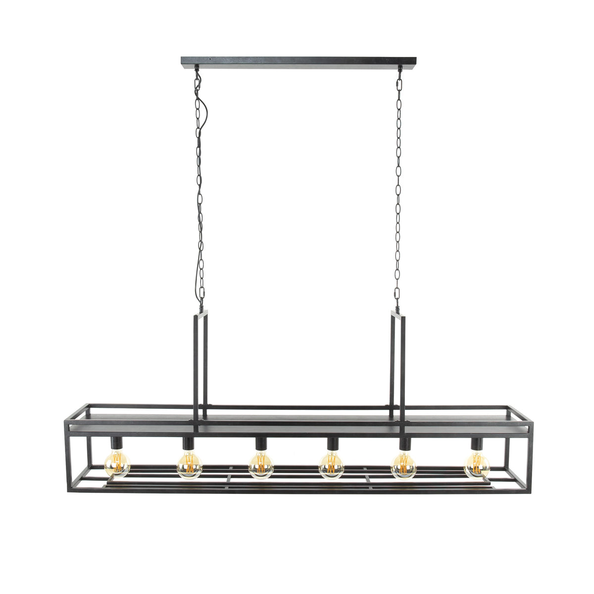 Hanging lamp Eloisa DH Interior Charcoal LxWxH 162x38x32 Metal White photo diagonal front view
