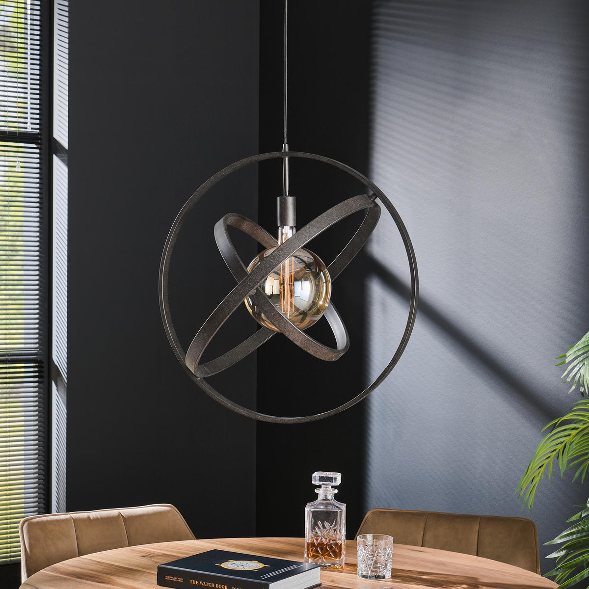 Hanging lamp Diana DH Interior Black LxWxH 67x67x17 Metal Atmospheric photo diagonal front view