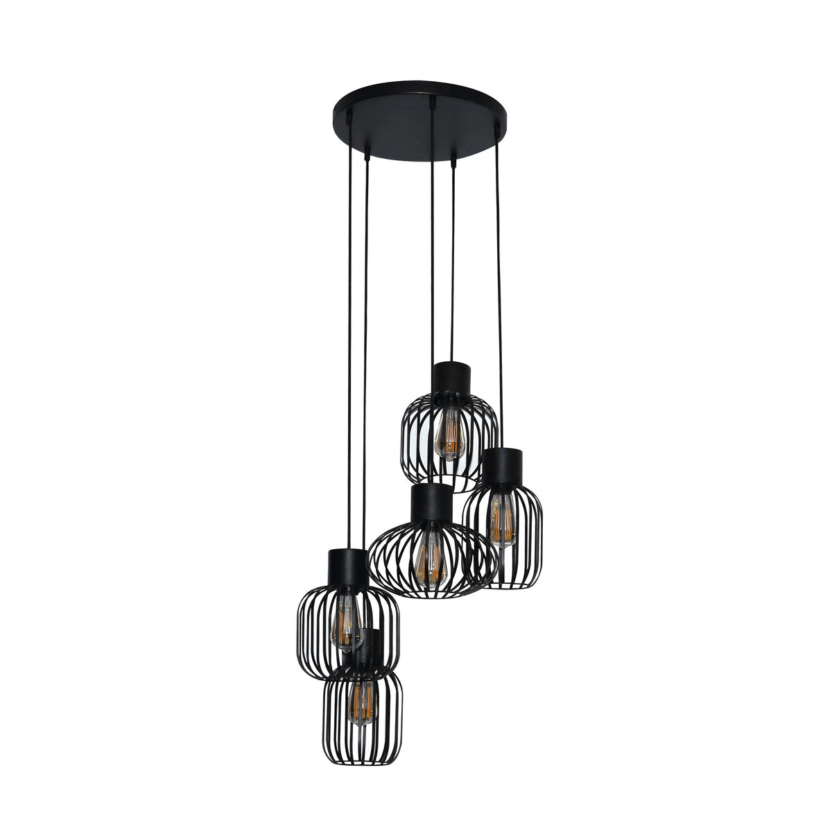 Hanging lamp Hannes DH Interior Charcoal LxWxH 51x51x19 Metal White photo front view