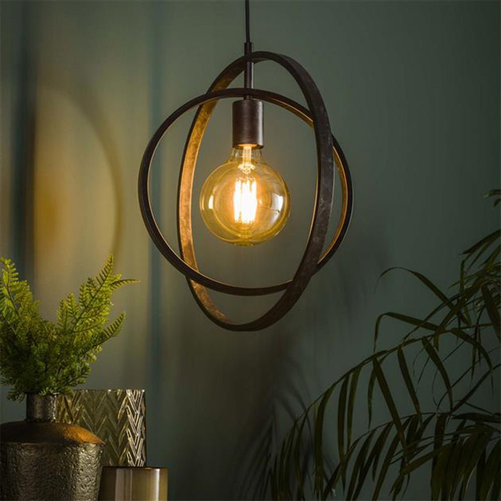 Hanging lamp Otan DH Interior Charcoal LxWxH 46x46x10 Metal Atmospheric photo diagonal front view