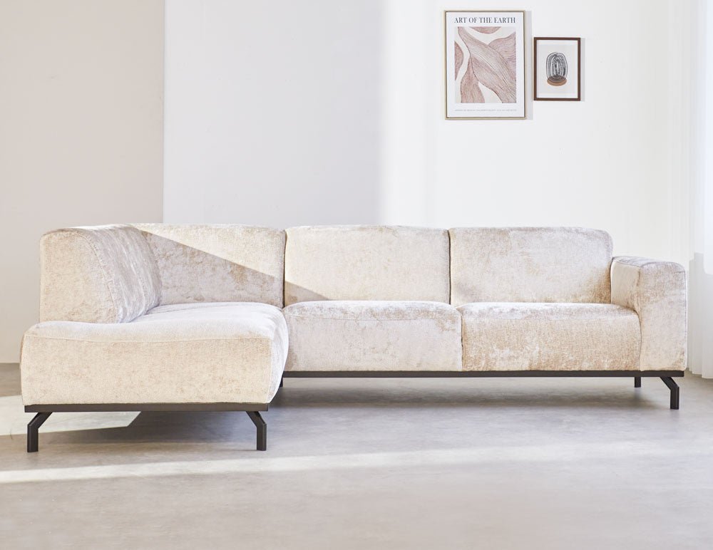 Sofa Chloe DeGeBe Beige Fabric Atmospheric photo side view