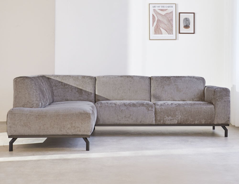 Sofa Chloe DeGeBe Taupe Fabric Ambient photo, front view