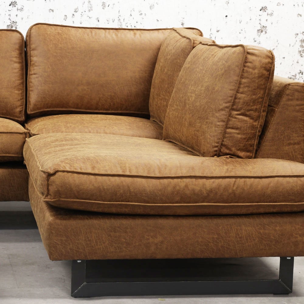 Sofa Tulin DeGeBe Cognac Fabric Atmospheric photo front view