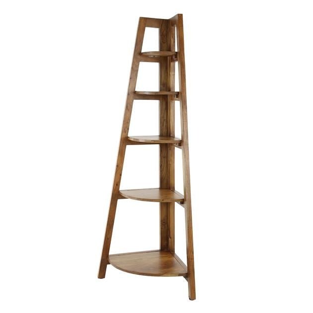 Corner rack Jess DH Interior Acacia LxWxH 135x50x12 Acacia wood White photo front view